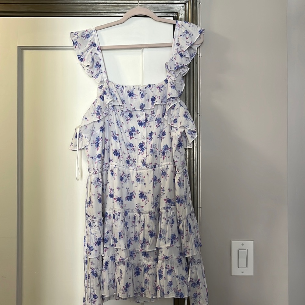 LoveShackFancy x Target dress, 1X, blue and purple floral print